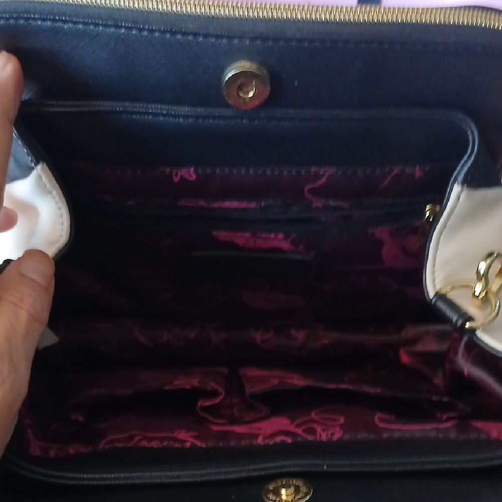 Betsey Johnson Black and White Satchel - Picture 3 of 14